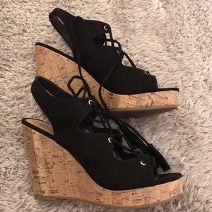 Black Lace Up Sandals